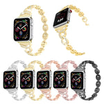 8字型VOダイヤモンド装飾無垢ステンレススチールリストストラップウォッチバンド Apple Watch Series 3 & 2 & 1 38mm用