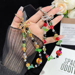 Bow Knot Crystal Rainbow Necklace, Red, Orange