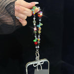 Bow Knot Crystal Rainbow Necklace, Red, Orange