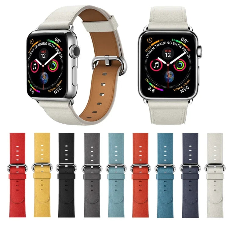 クラシックボタンレザーリストストラップウォッチバンド Apple Watch Series 3 & 2 & 1 38mm用