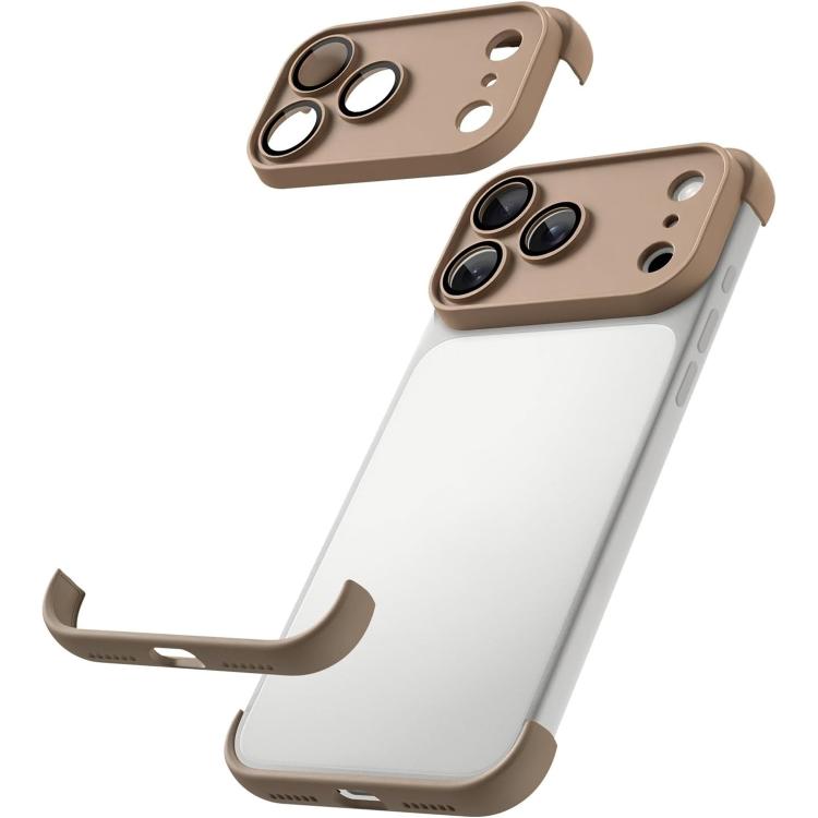 超薄型フレームレス TPU四隅エアバッグ 衝撃吸収スマホケース レンズフィルム付き、iPhone 17 Pro Max用、iPhone 17 Pro用、iPhone 17用、iPhone Air用