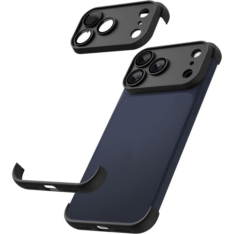 超薄型フレームレス TPU四隅エアバッグ 衝撃吸収スマホケース レンズフィルム付き、iPhone 17 Pro Max用、iPhone 17 Pro用、iPhone 17用、iPhone Air用