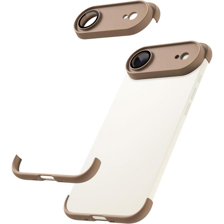 超薄型フレームレス TPU四隅エアバッグ 衝撃吸収スマホケース レンズフィルム付き、iPhone 17 Pro Max用、iPhone 17 Pro用、iPhone 17用、iPhone Air用