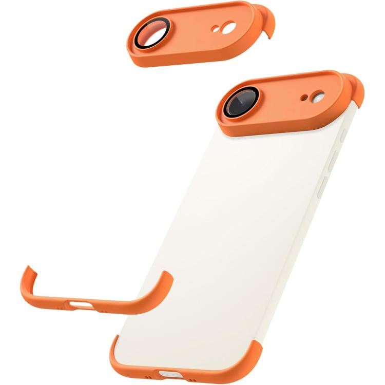 超薄型フレームレス TPU四隅エアバッグ 衝撃吸収スマホケース レンズフィルム付き、iPhone 17 Pro Max用、iPhone 17 Pro用、iPhone 17用、iPhone Air用