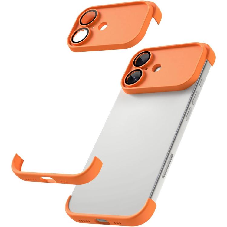 超薄型フレームレス TPU四隅エアバッグ 衝撃吸収スマホケース レンズフィルム付き、iPhone 17 Pro Max用、iPhone 17 Pro用、iPhone 17用、iPhone Air用