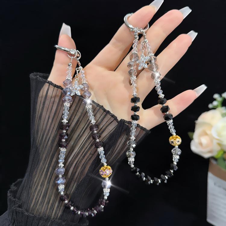 ドリルフローラルクリスタルスター ネックレス、ピンク、グリーン、ブルー、ブラック
