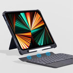 分割式Bluetoothバックライトキーボードマグネット四隅エアバッグ保護ケース、iPad Air 13 2025 / 2024 / Pro 12.9用
