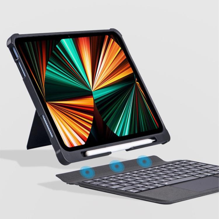 分割式Bluetoothバックライトキーボードマグネット四隅エアバッグ保護ケース、iPad Air 13 2025 / 2024 / Pro 12.9用