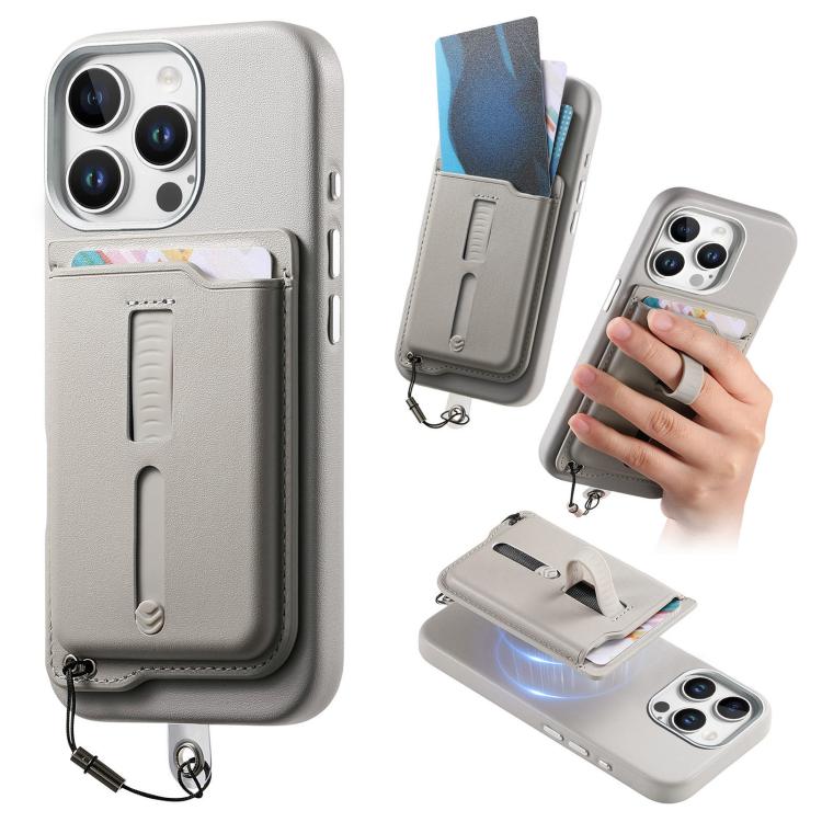 取り外し可能な磁気カードバッグ付きスマホケース 指リンググリップ＆紛失防止ロープ付き、iPhone 14用、iPhone 14 Pro用、iPhone 14 Pro Max用