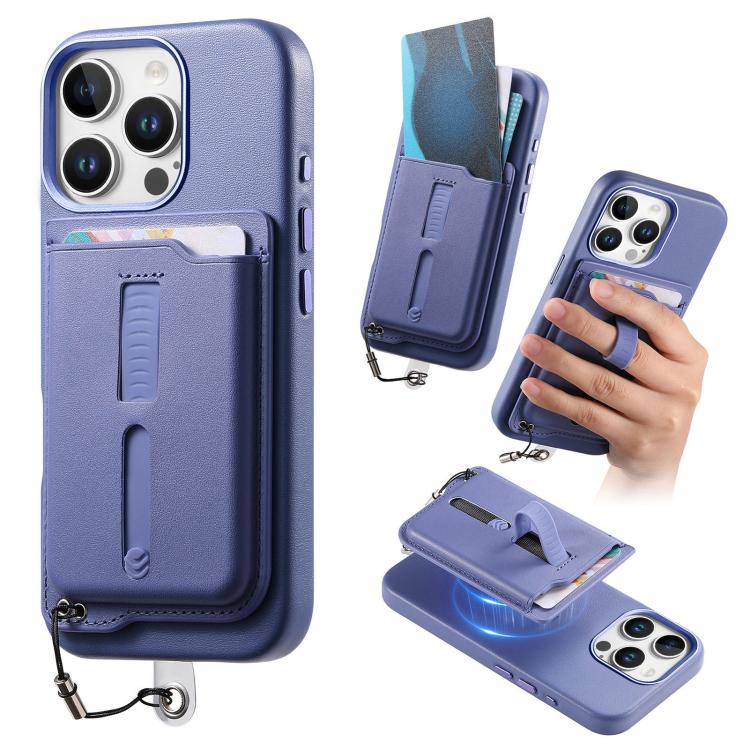 取り外し可能な磁気カードバッグ付きスマホケース 指リンググリップ＆紛失防止ロープ付き、iPhone 14用、iPhone 14 Pro用、iPhone 14 Pro Max用