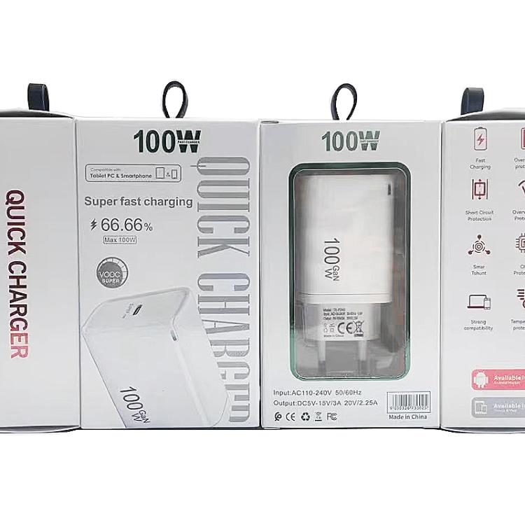 TE-PD46 GaN 100W PD 45W 完全互換プロトコル充電器，EUプラグ
