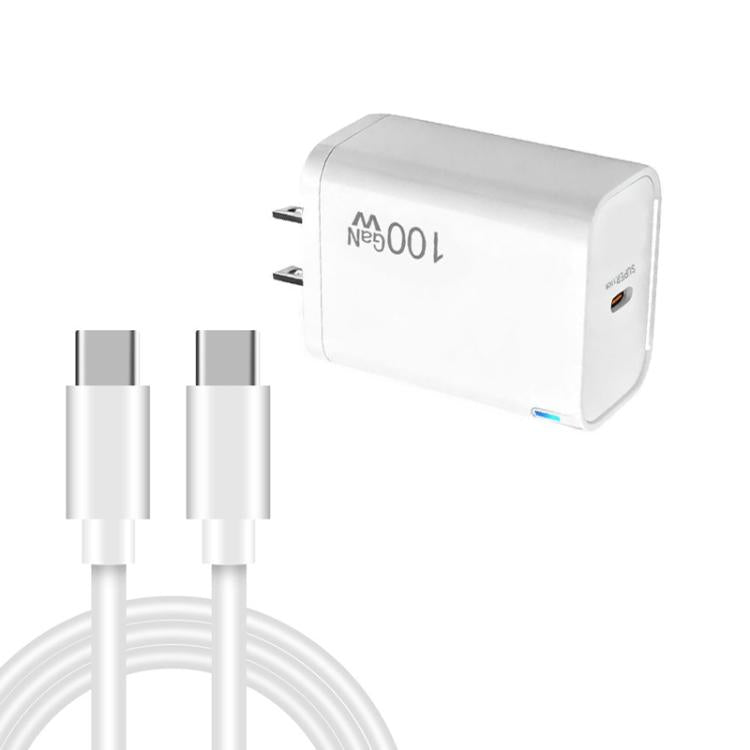 TE-PD46 GaN 100W PD 45W 完全互換充電器 Type-C to Type-Cデータケーブル付き，USプラグ