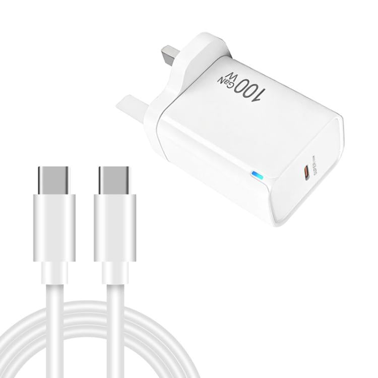 TE-PD46 GaN 100W PD 45W 完全互換充電器 Type-C to Type-Cデータケーブル付き，UKプラグ