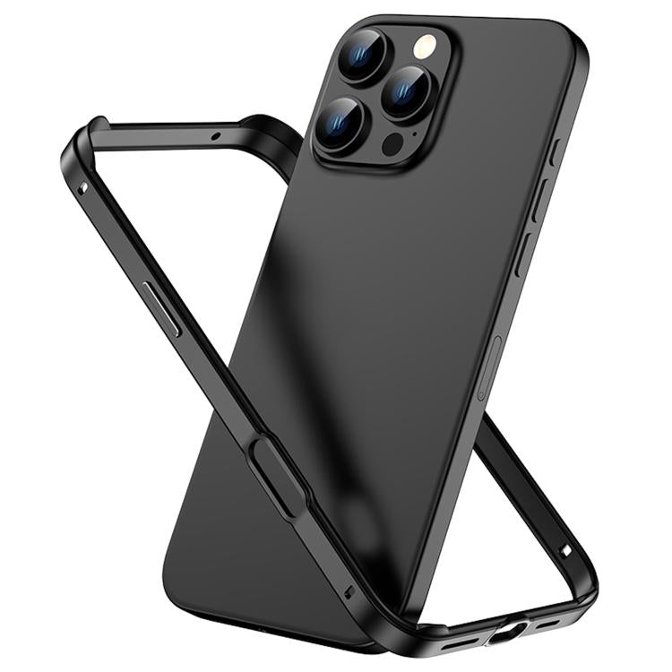 メタルハイブリッドシリコン四隅衝撃吸収冷却スマホフレームケース、iPhone 16 Pro Max用、iPhone 16 Pro用、iPhone 16 Plus用、iPhone 16用