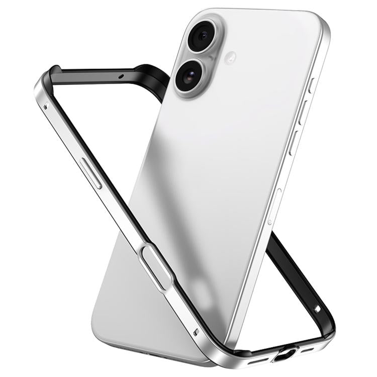 メタルハイブリッドシリコン四隅衝撃吸収冷却スマホフレームケース、iPhone 16 Pro Max用、iPhone 16 Pro用、iPhone 16 Plus用、iPhone 16用