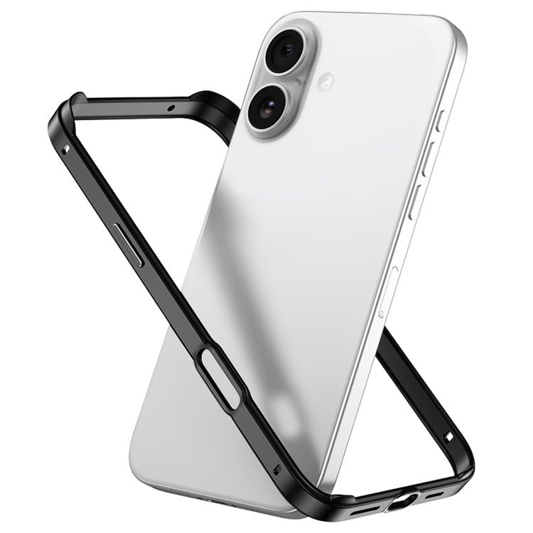 メタルハイブリッドシリコン四隅衝撃吸収冷却スマホフレームケース、iPhone 16 Pro Max用、iPhone 16 Pro用、iPhone 16 Plus用、iPhone 16用