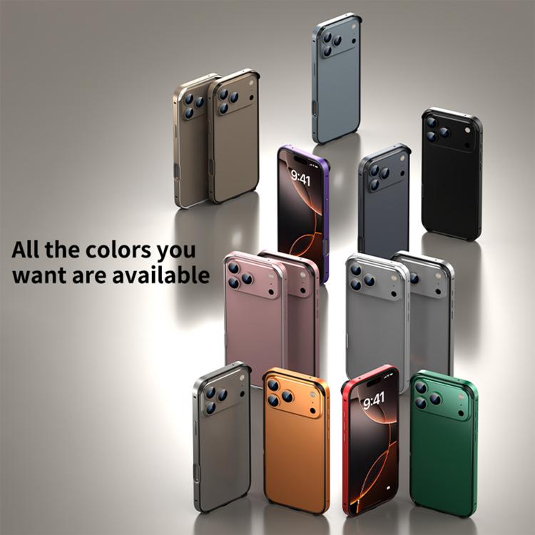 メタルハイブリッドシリコン四隅衝撃吸収冷却スマホフレームケース、iPhone 16 Pro Max用、iPhone 16 Pro用、iPhone 16 Plus用、iPhone 16用
