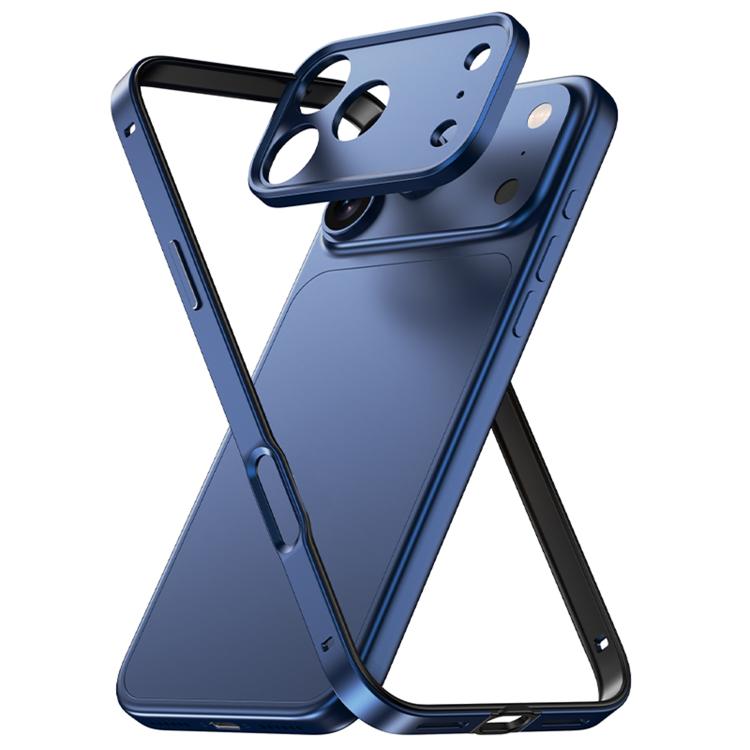 アルミ合金ハイブリッドシリコンエッジ薄型冷却フォンフレームケース メタルレンズフレーム付き、iPhone 17 Pro Max用、iPhone 17 Pro用