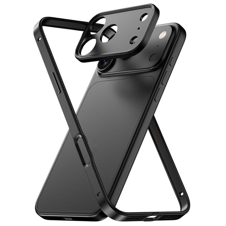 アルミ合金ハイブリッドシリコンエッジ薄型冷却フォンフレームケース メタルレンズフレーム付き、iPhone 17 Pro Max用、iPhone 17 Pro用
