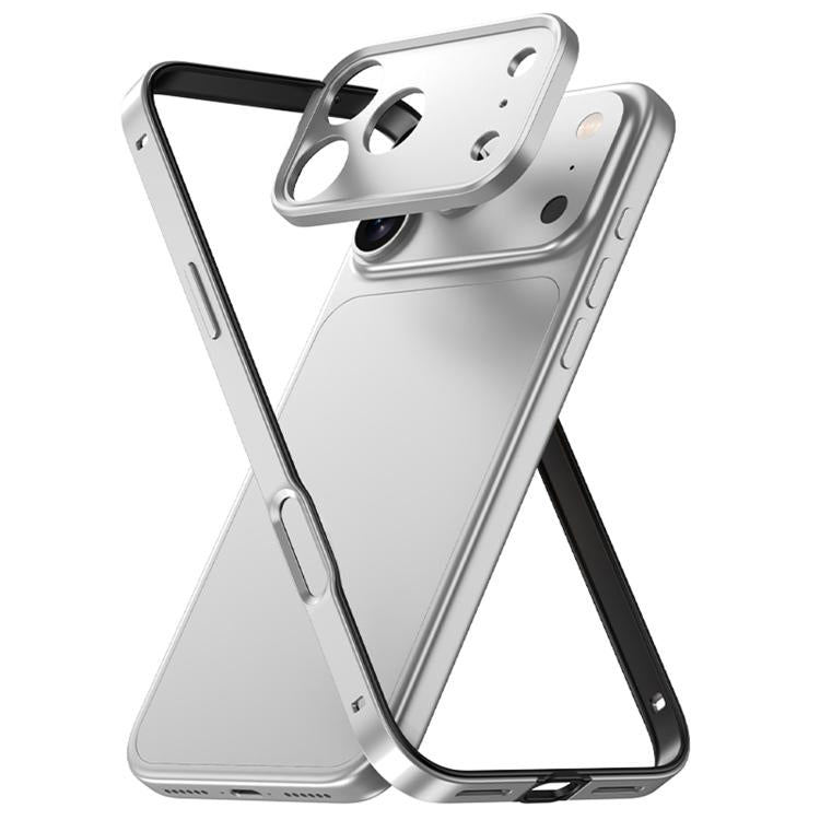 アルミ合金ハイブリッドシリコンエッジ薄型冷却フォンフレームケース メタルレンズフレーム付き、iPhone 17 Pro Max用、iPhone 17 Pro用