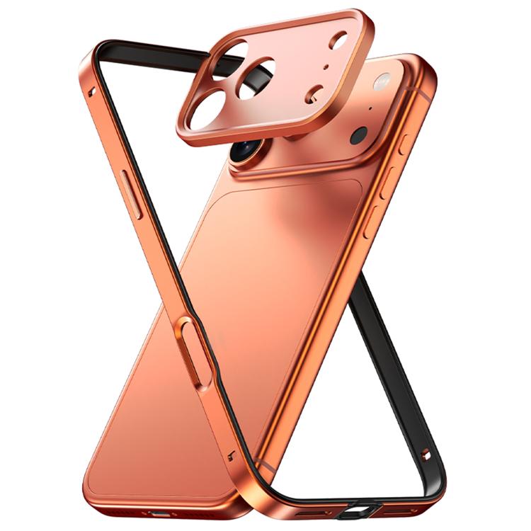 アルミ合金ハイブリッドシリコンエッジ薄型冷却フォンフレームケース メタルレンズフレーム付き、iPhone 17 Pro Max用、iPhone 17 Pro用