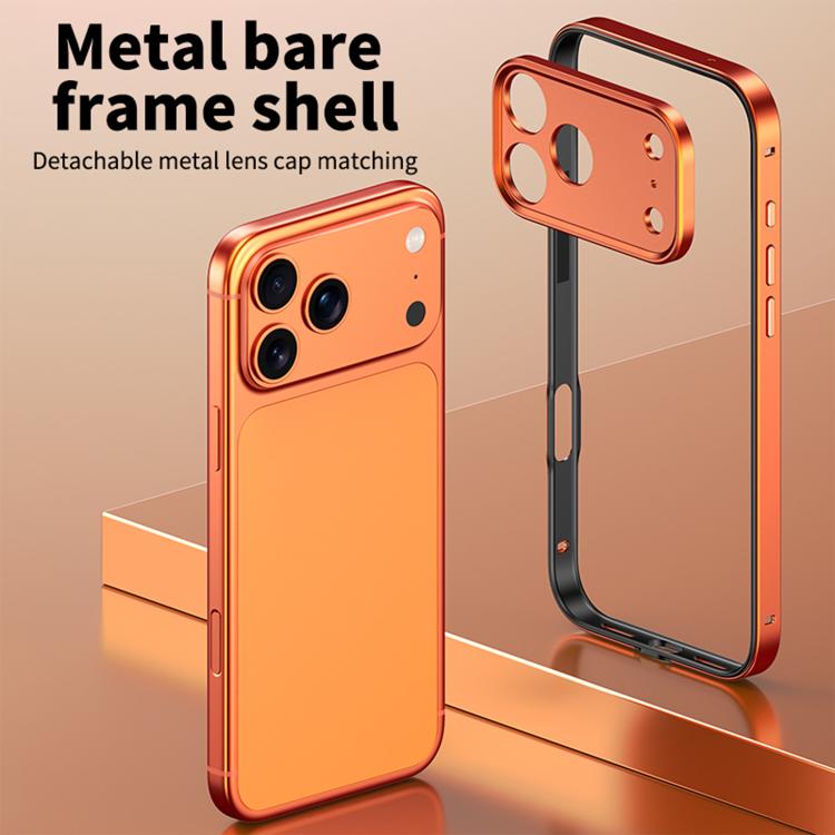 アルミ合金ハイブリッドシリコンエッジ薄型冷却フォンフレームケース メタルレンズフレーム付き、iPhone 17 Pro Max用、iPhone 17 Pro用