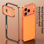 アルミ合金ハイブリッドシリコンエッジ薄型冷却フォンフレームケース メタルレンズフレーム付き、iPhone 17 Pro Max用、iPhone 17 Pro用