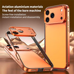 アルミ合金ハイブリッドシリコンエッジ薄型冷却フォンフレームケース メタルレンズフレーム付き、iPhone 17 Pro Max用、iPhone 17 Pro用