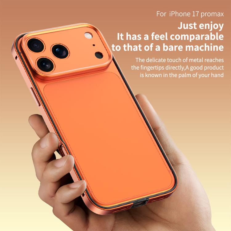 アルミ合金ハイブリッドシリコンエッジ薄型冷却フォンフレームケース メタルレンズフレーム付き、iPhone 17 Pro Max用、iPhone 17 Pro用