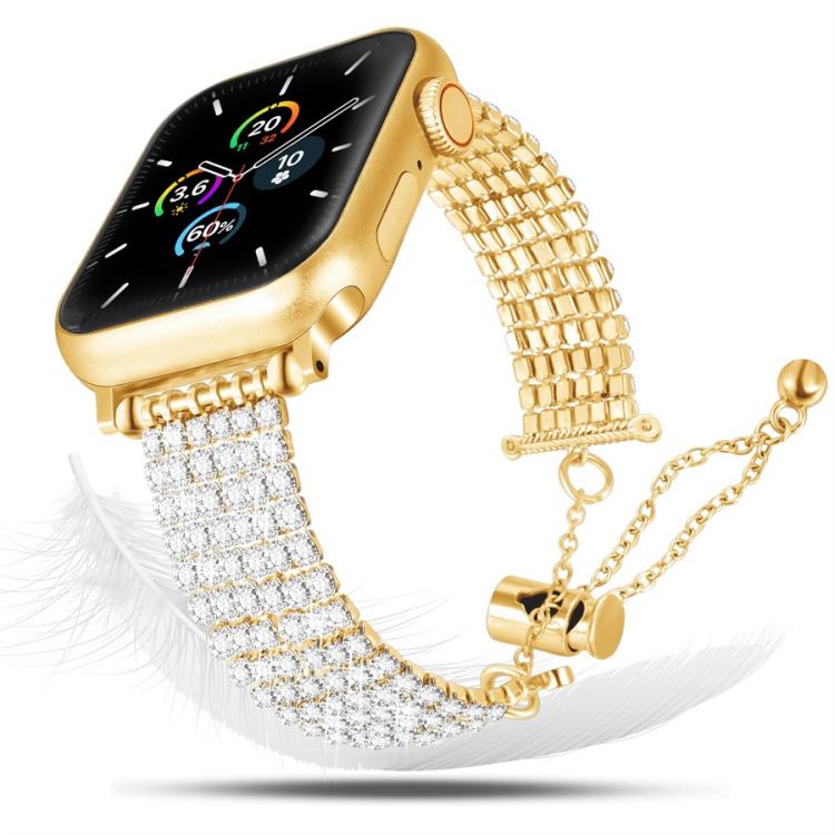 高級クラスプチェーン ダイヤモンドメタル時計バンド、Apple Watch 46mm / 49mm / 45mm / 44mm用、Apple Watch 42mm / 41mm / 40mm / 38mm用