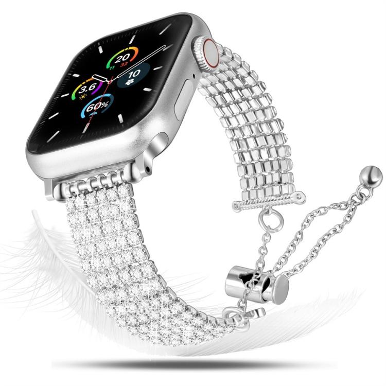 高級クラスプチェーン ダイヤモンドメタル時計バンド、Apple Watch 46mm / 49mm / 45mm / 44mm用、Apple Watch 42mm / 41mm / 40mm / 38mm用