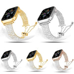 高級クラスプチェーン ダイヤモンドメタル時計バンド、Apple Watch 46mm / 49mm / 45mm / 44mm用、Apple Watch 42mm / 41mm / 40mm / 38mm用