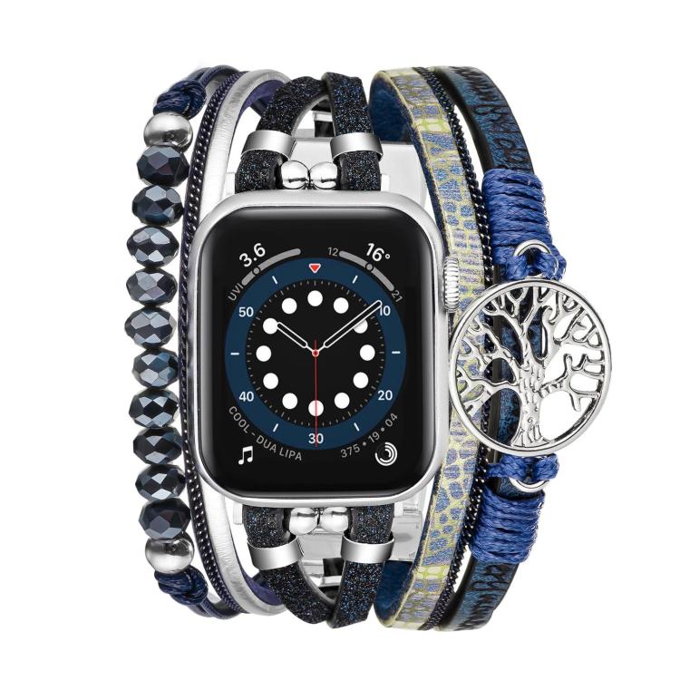 生命の樹ペンダント メタル本革時計バンド、Apple Watch 46mm / 49mm / 45mm / 44mm用、Apple Watch 42mm / 41mm / 40mm / 38mm用