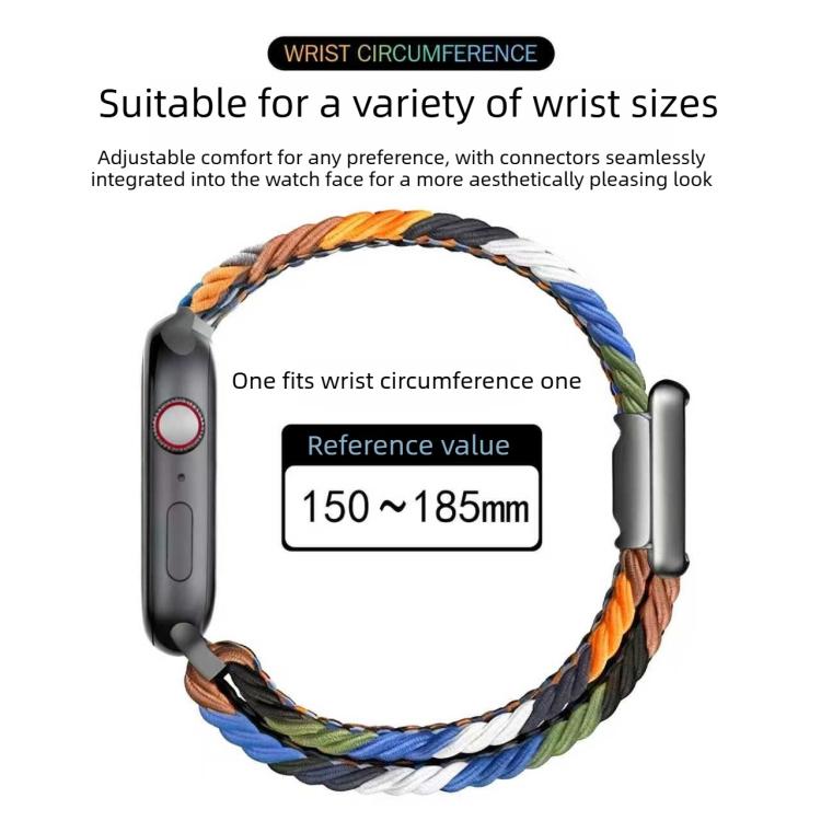 モダンスタイル マグネティックバックル 編みナイロンウォッチバンド、Apple Watch 46mm / 49mm / 45mm / 44mm用、Apple Watch 42mm / 41mm / 40mm / 38mm用