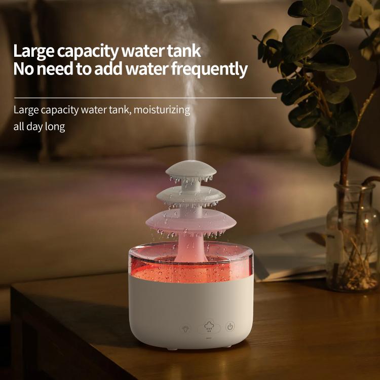 三色ライト超音波加湿器 クラウドレインアロマディフューザー、クラウドレイン
