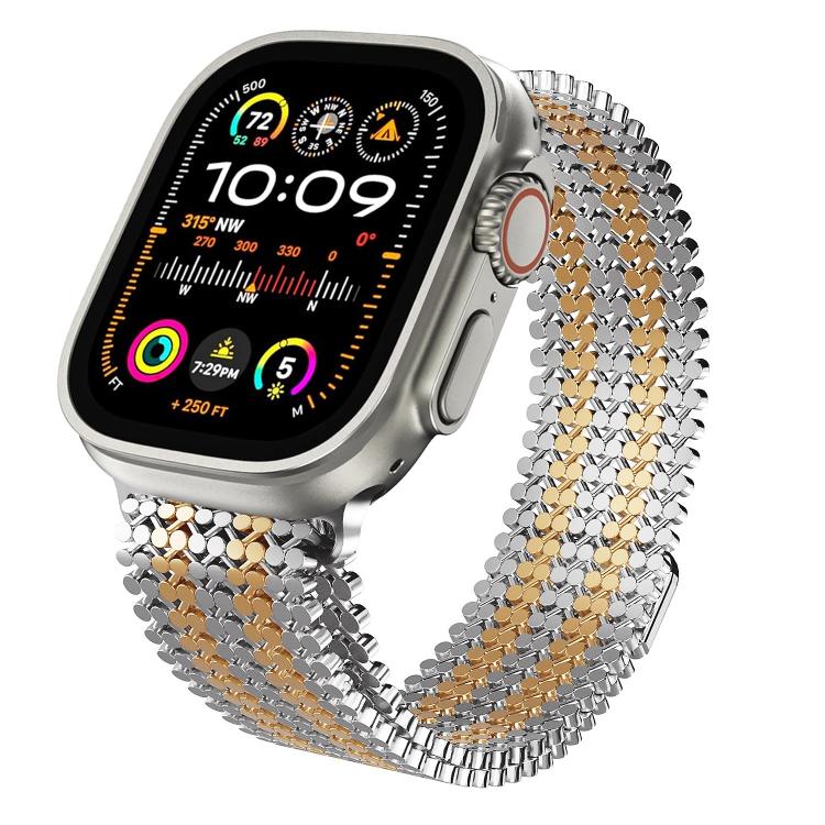 分子配列マグネティックステンレススチールウォッチバンド、Apple Watch 46mm / 49mm / 45mm / 44mm用、Apple Watch 42mm / 41mm / 40mm / 38mm用