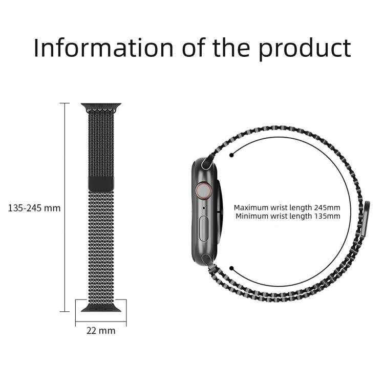 分子配列マグネティックステンレススチールウォッチバンド、Apple Watch 46mm / 49mm / 45mm / 44mm用、Apple Watch 42mm / 41mm / 40mm / 38mm用
