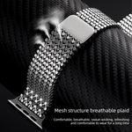 分子配列マグネティックステンレススチールウォッチバンド、Apple Watch 46mm / 49mm / 45mm / 44mm用、Apple Watch 42mm / 41mm / 40mm / 38mm用