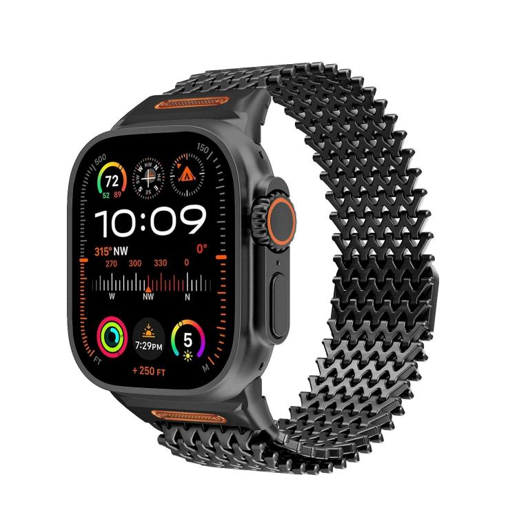 ロングスケルトンWタイプマグネティックステンレススチールウォッチバンド、Apple Watch 46mm / 49mm / 45mm / 44mm用