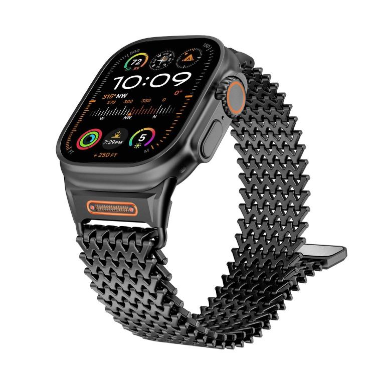 ロングスケルトンWタイプマグネティックステンレススチールウォッチバンド、Apple Watch 46mm / 49mm / 45mm / 44mm用