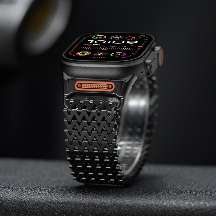 ロングスケルトンWタイプマグネティックステンレススチールウォッチバンド、Apple Watch 46mm / 49mm / 45mm / 44mm用