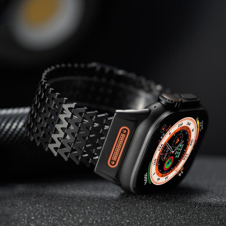 ロングスケルトンWタイプマグネティックステンレススチールウォッチバンド、Apple Watch 46mm / 49mm / 45mm / 44mm用
