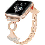 シェルインレイダイヤモンドメタルウォッチバンド、Apple Watch 46mm / 49mm / 45mm / 44mm用、Apple Watch 42mm / 41mm / 40mm / 38mm用