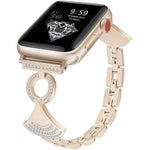 シェルインレイダイヤモンドメタルウォッチバンド、Apple Watch 46mm / 49mm / 45mm / 44mm用、Apple Watch 42mm / 41mm / 40mm / 38mm用