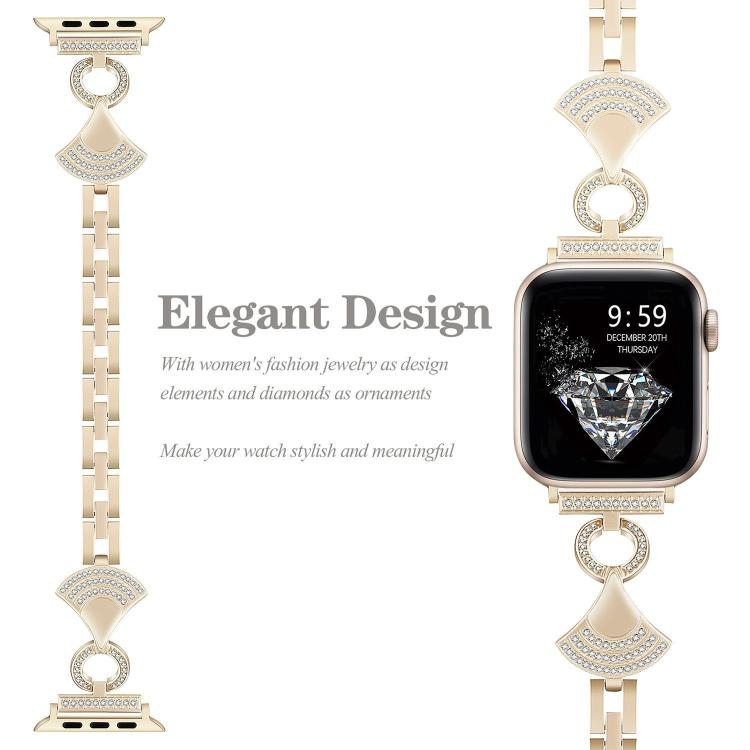 シェルインレイダイヤモンドメタルウォッチバンド、Apple Watch 46mm / 49mm / 45mm / 44mm用、Apple Watch 42mm / 41mm / 40mm / 38mm用