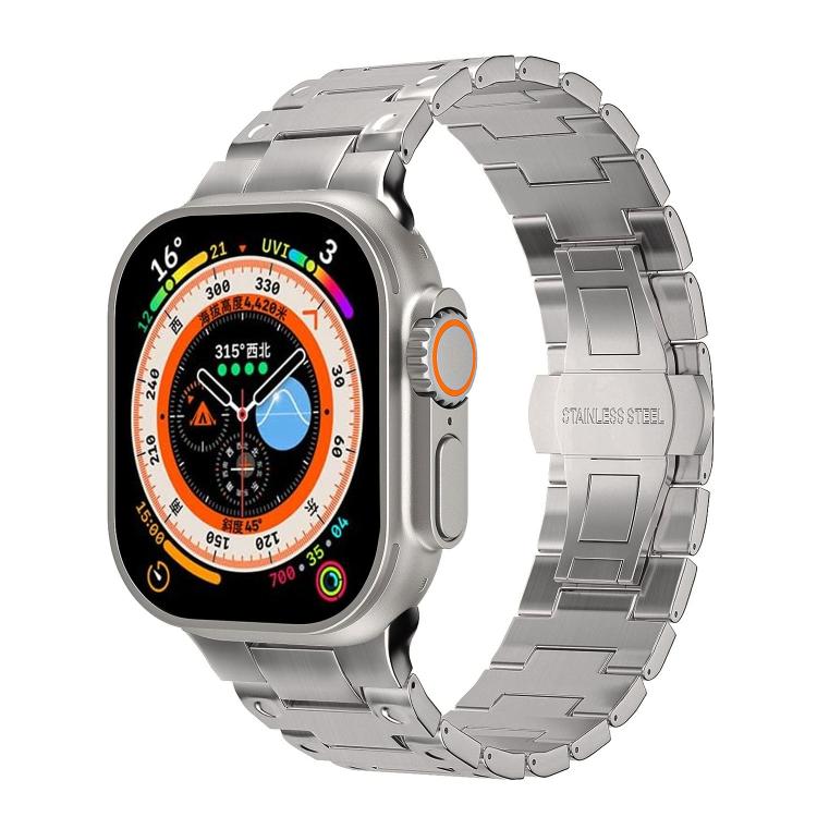 メカニカルスタイルバタフライクラスプメタルウォッチバンド、Apple Watch 46mm / 49mm / 45mm / 44mm用、Apple Watch 42mm / 41mm / 40mm / 38mm用