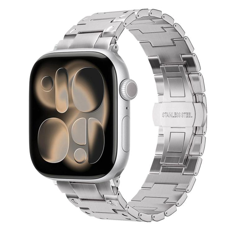 メカニカルスタイルバタフライクラスプメタルウォッチバンド、Apple Watch 46mm / 49mm / 45mm / 44mm用、Apple Watch 42mm / 41mm / 40mm / 38mm用