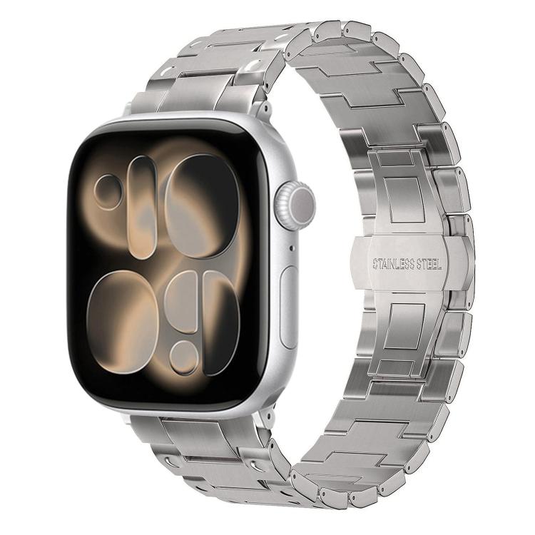メカニカルスタイルバタフライクラスプメタルウォッチバンド、Apple Watch 46mm / 49mm / 45mm / 44mm用、Apple Watch 42mm / 41mm / 40mm / 38mm用