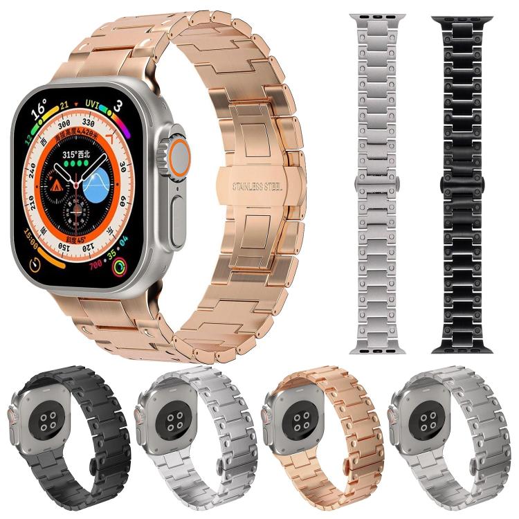メカニカルスタイルバタフライクラスプメタルウォッチバンド、Apple Watch 46mm / 49mm / 45mm / 44mm用、Apple Watch 42mm / 41mm / 40mm / 38mm用