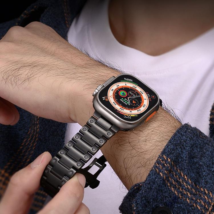 メカニカルスタイルバタフライクラスプメタルウォッチバンド、Apple Watch 46mm / 49mm / 45mm / 44mm用、Apple Watch 42mm / 41mm / 40mm / 38mm用